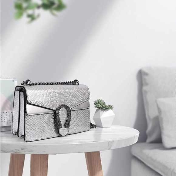 Neiman Marcus Silver Crossbody Bag - Picture 3 of 4